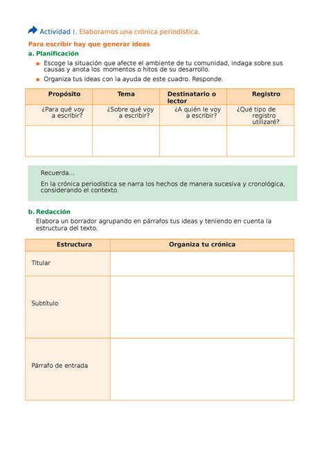 Elaboramos Una Cronica Actividad Elaboramos Una Cr Nica