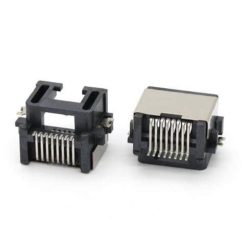 Mid Mount 8p8c Rj45 Female Socket Connector Smt Type