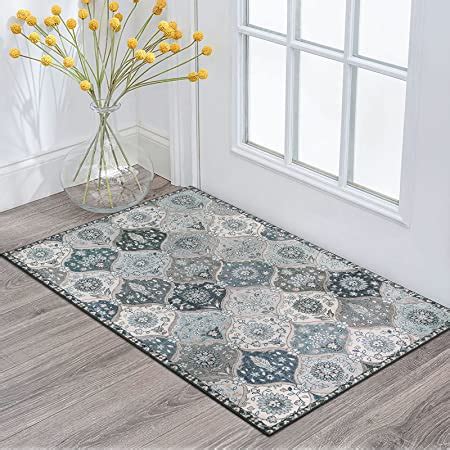 Amazon Lahome Moroccan Floral Entry Rug X Rugs With Rubber