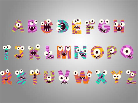 Monster Alphabet Svg - Etsy