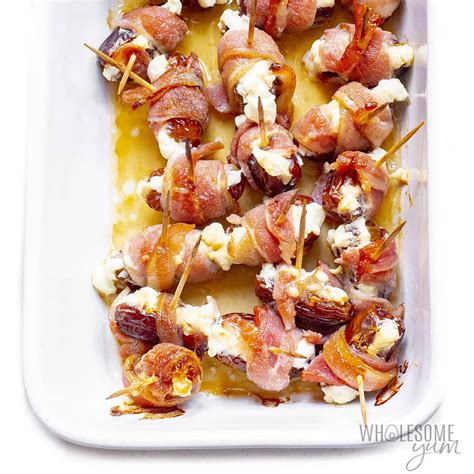 Bacon Wrapped Dates With Goat Cheese Wholesome Yum