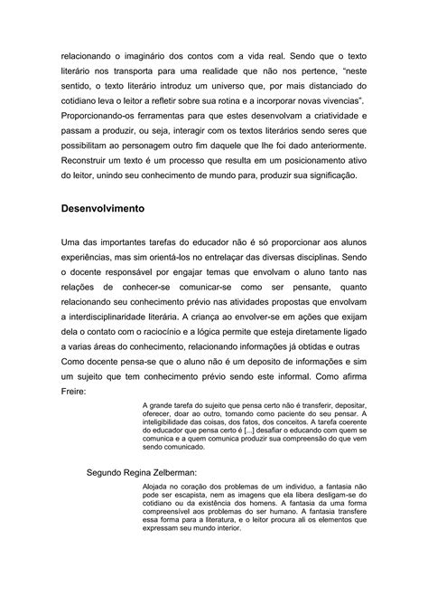 INTERDISCIPLINARIDADE LITERÁRIA NA EDUCAÇÂO INFANTIL PDF