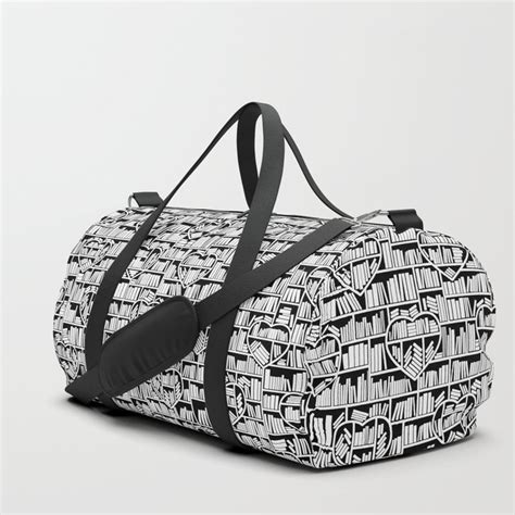 Book Lover Heart Library Pattern Duffle Bag By Grandeduc Society6