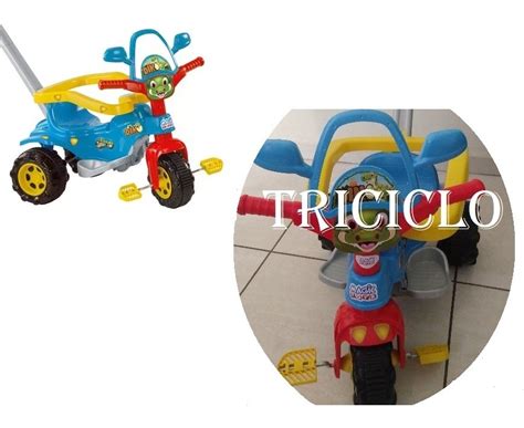 Triciclo Kids Infantil Motoca Velotrol Menino Azul Dino Som Frete grátis