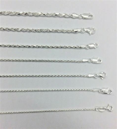 925 Sterling Silver Rope Chains Mens Womens 1mm 3mm Etsy