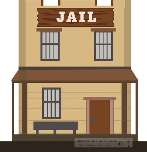 Cowboys Clipart - old-west-style-jail-building-clipart - Classroom Clipart