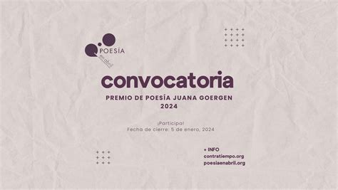 Convocatoria Concurso Juana Goergen Contratiempo