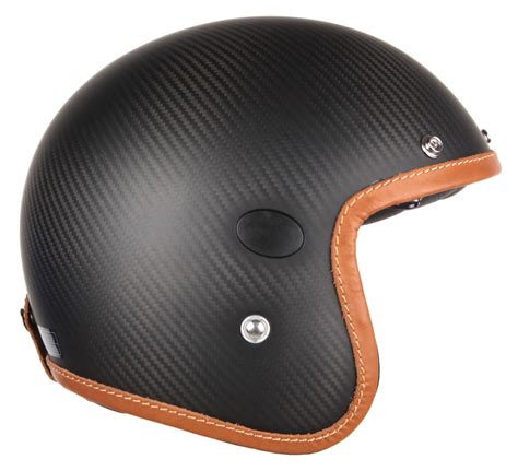 Casque Helstons Naked Helmet Noir Carbon Mat Jet Moto Vintage