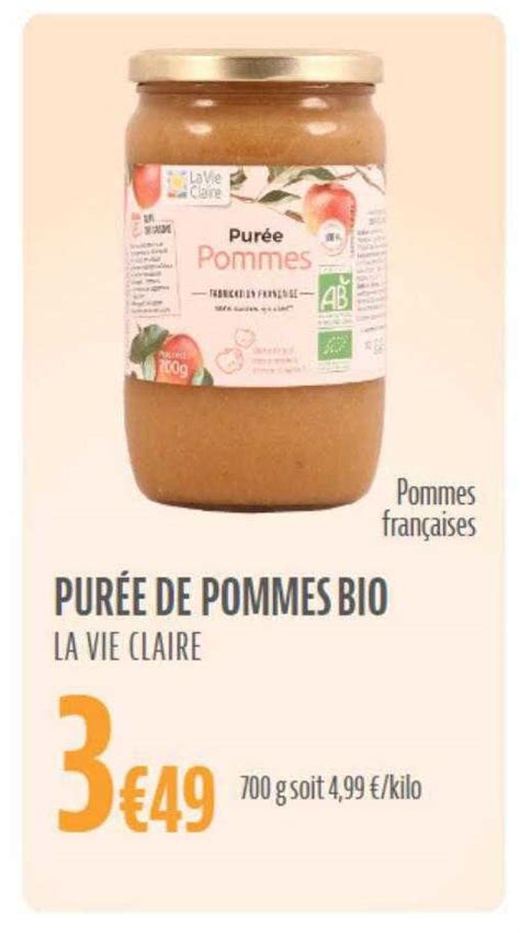 Offre Pur E De Pommes Bio La Vie Claire Chez La Vie Claire