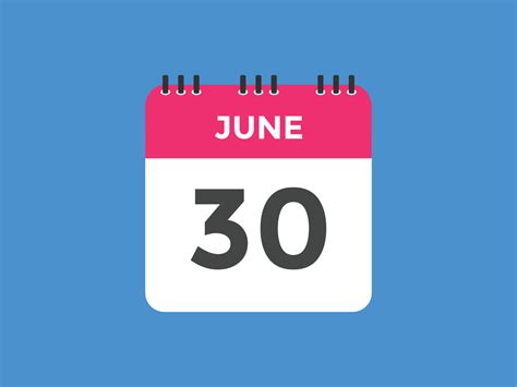 june 30 calendar reminder. 30th june daily calendar icon template ...