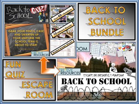 Back To School Escape Room Quiz Bundle Teaching Resources