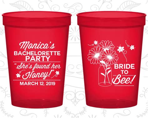 Floral Bachelorette Party Cups Bachelorette Party Cup Custom She Found Her Honey Bride To Bee