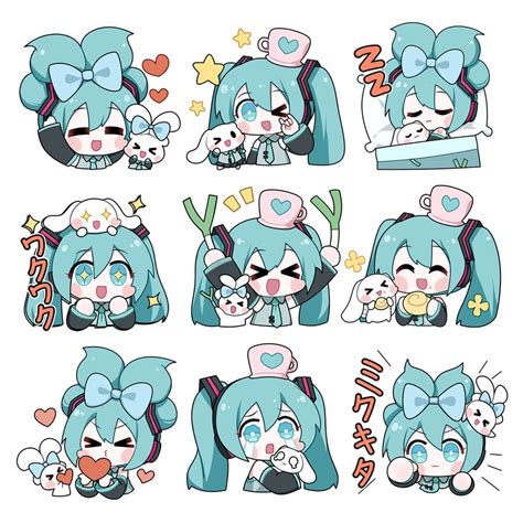 Hatsune Miku Cinnamoroll And Cinnamiku Vocaloid And More Drawn By