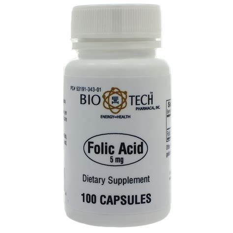 Folic Acid 5mg 100 Capsules Spectrum Supplements