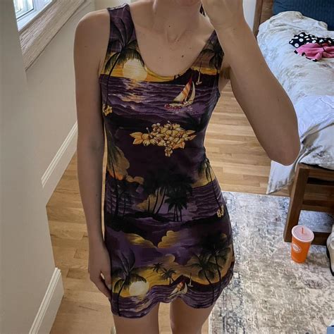 Women S Purple And Yellow Dress Depop