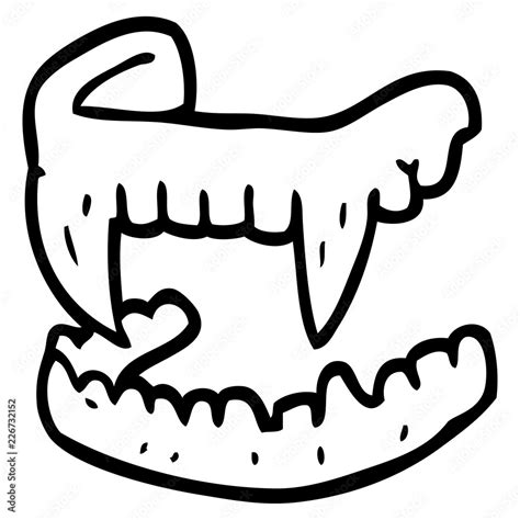 line drawing cartoon vampire fangs Stock Vector | Adobe Stock