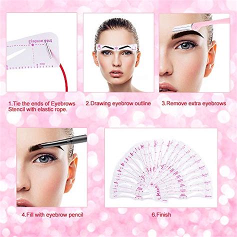 Eyebrow Stencils Reusable Eyebrow Template 24 Fashionable Styles