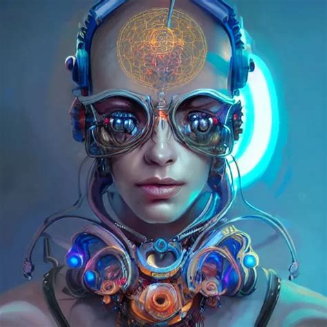 Portrait Biomechanical Wizard Cyberpunk Bionics Stable Diffusion