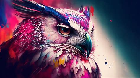 1920x1080px Free Download Hd Wallpaper Ai Art Owl Painting