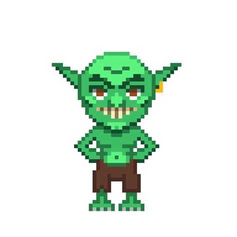 An Bit Retro Styled Pixel Art Illustration Of A Goblin Png