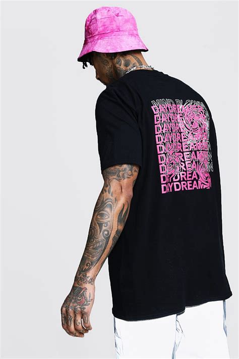 Oversized Back Print Short Sleeve Tee Boohooman Uk Apparel Design