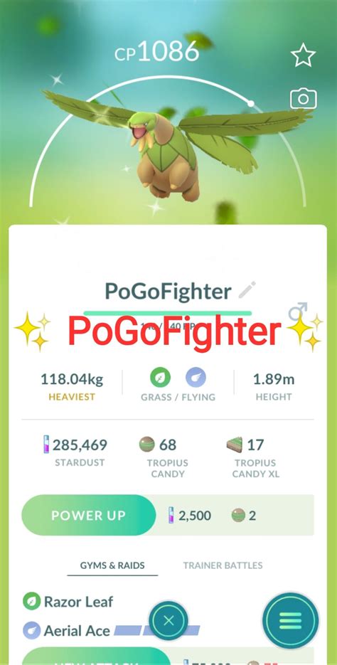 Pokémon GO Shiny Tropius – Mini Account (Read Describe) - PoGoFighter