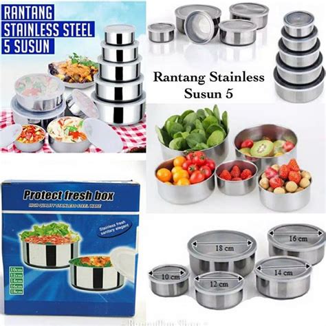 Jual Rantang Susun Set 5pcs Wadah Tempat Makanan Rantang Susun