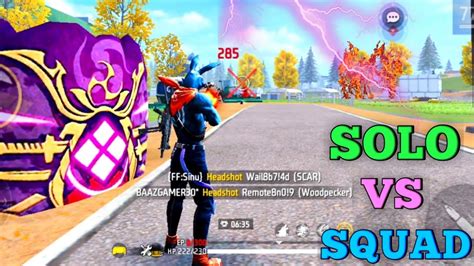 Free Fire Solo Vs Squad 😨 Uoodpecker Headshot 😱 Gameplay 😍 Ff Solo