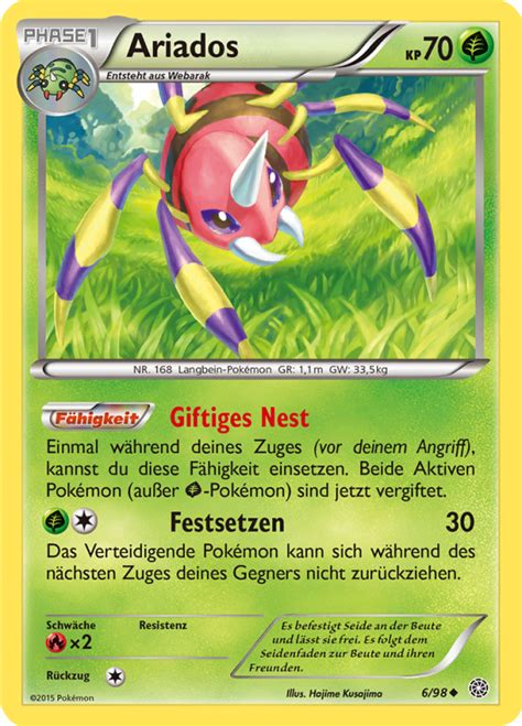 Ariados 6 98 Wert Bild Künstler Seltenheit Pokemonkarte de