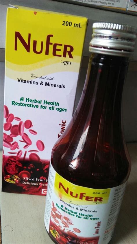 Nufer Herbal Iron Syrup 200 Ml Packaging Type Bottle At Rs 125