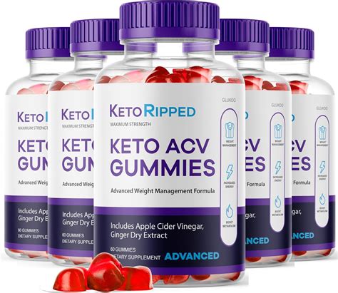 5 Pack Keto Ripped Acv Gummies Advanced Weight Loss With Apple Cider Vinegar