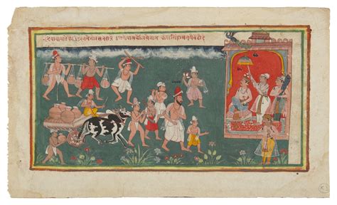 A Double Sided Illustration To A Bhagavata Purana Series Book