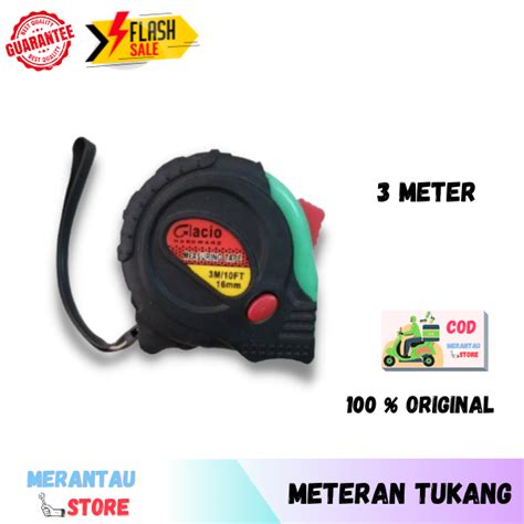 Alat Meteran Tarik Meter Tukang Bangunan Perkakas Metran Meteran M