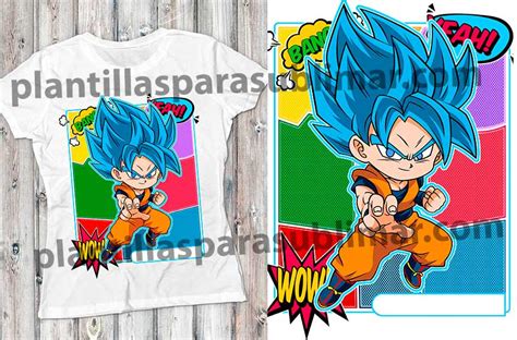 Goku AZUL Chibi Vector Plantillas Para Sublimar