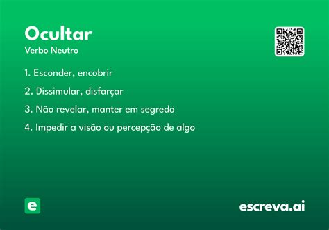O Que Significa A Palavra Ocultar - Ocultar - Significado e Sinônimo - escreva.ai