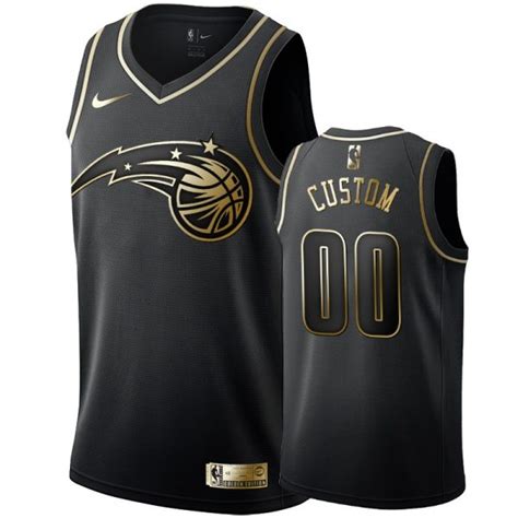 magic custom men's black golden edition swingman nba youth jersey ...