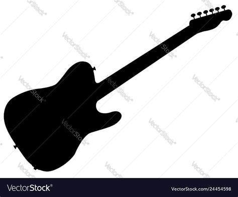 Rock guitar silhouette Royalty Free Vector Image