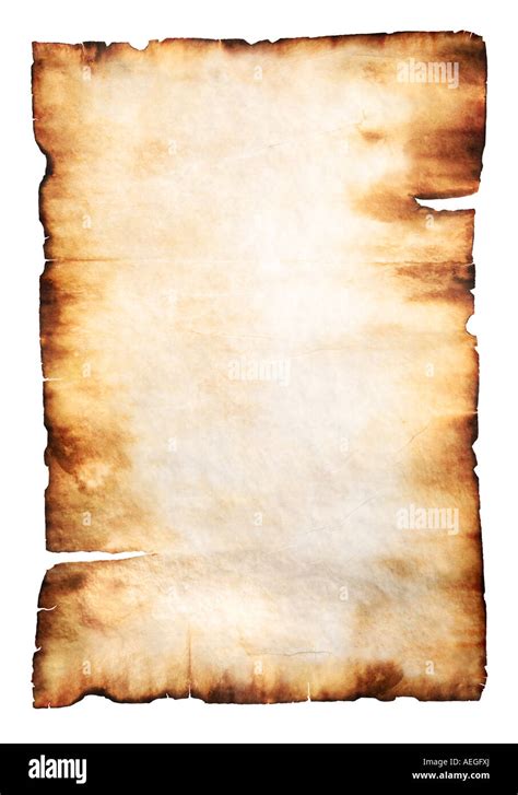 Vintage Yellowish Parchment Paper With Burnt Edges Stock Photo Alamy