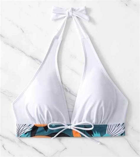 VIT BIKINI ÖVERDEL strl S M halterneck vadder Köp på Tradera