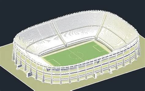 Est Dio De Futebol D Em Autocad Biblioteca Cad