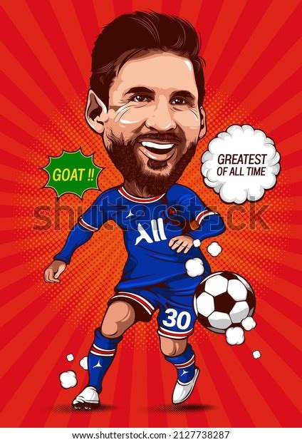 Caricature Illustration Of Lionel Messi Argentina National Footballer