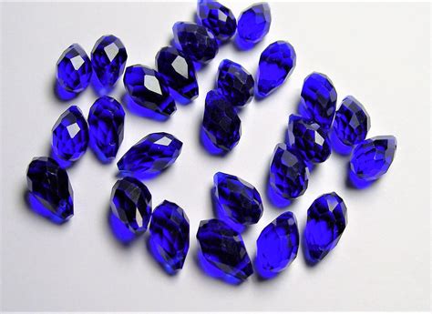 Faceted Teardrop Crystal Briolette Beads Pcs Mm X Mm Etsy