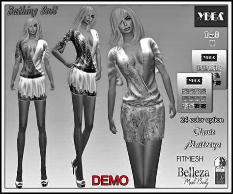 Second Life Marketplace Ydea Bathing Suit Multicolor Demo