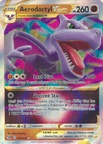 Aerodactyl V Star Holo 093 196 Pokémon Lost Origins Mint NM Ultra Rare