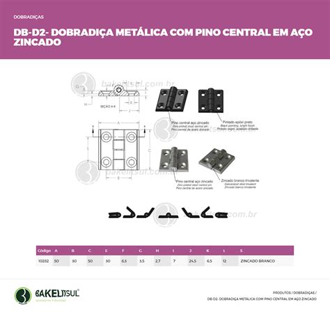 DOBRADIÇA METÁLICA DB D2 Bakelitsul