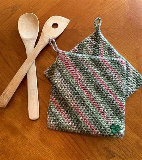 Thick Crocheted Pot Holders Hot Pads Handmade Pot Holders Etsy