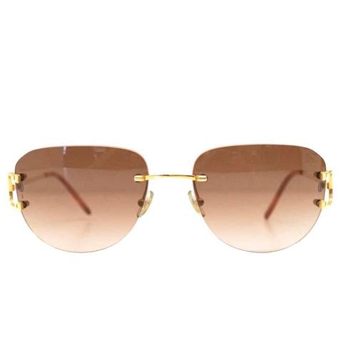 Cartier Rimless Sunglasses With Gold Hardware At 1stdibs