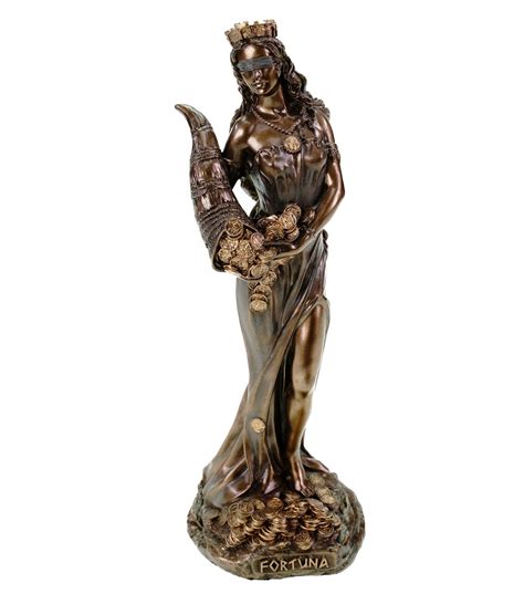 Bronzierte Fortuna Statue Römische Göttin des Glücks 16cm Figur Glück