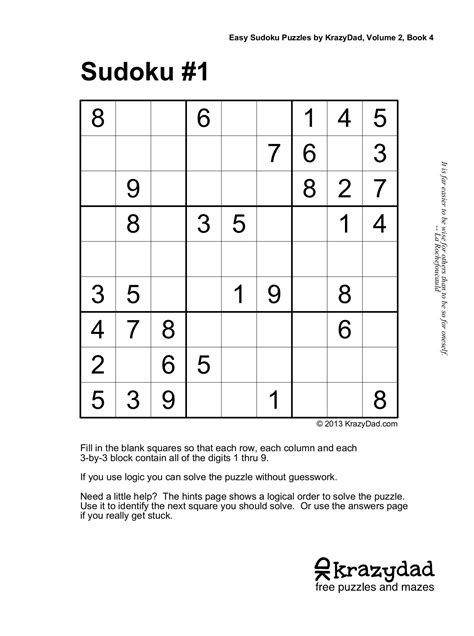 Krazydad Printable Sudoku - Sudoku Printable