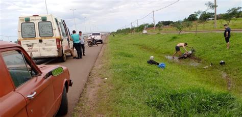 Motociclista Result Herido Tras Un Siniestro Vial En El Acceso Sur De